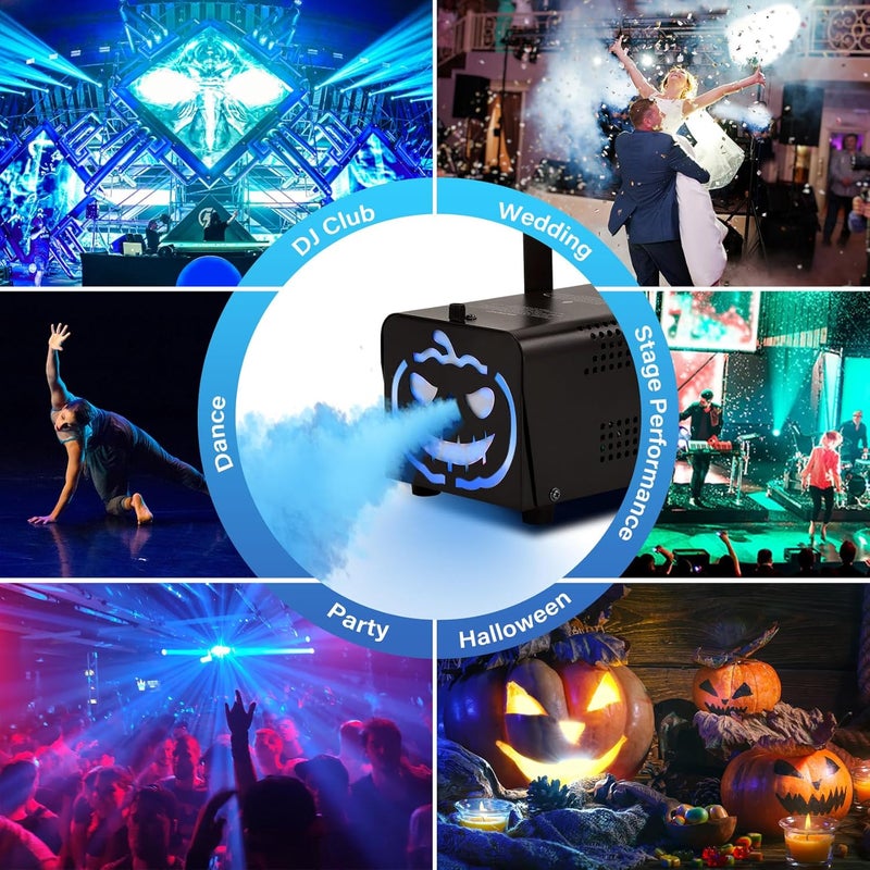 TCFUNDY 500W Fog Machine with 9 LED Lights, Fogger with 12 Color Lights Effect for Halloween Wedding DJ Party Stage, Portable Smoke Machine Outdoor with Remote Control - Image 5